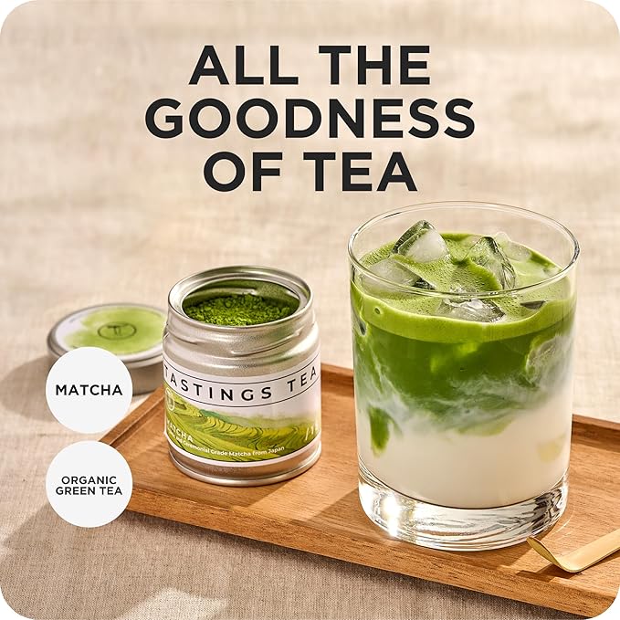 Tastings Tea Ceremonial Grade Matcha Powder | Organic Green Tea from Japan | JONA Organic Certified Japanese Drink in a Foil Bag & Reusable Gift Tin | Natural Caffeine with Antioxidants for Wellness - Bloomnest