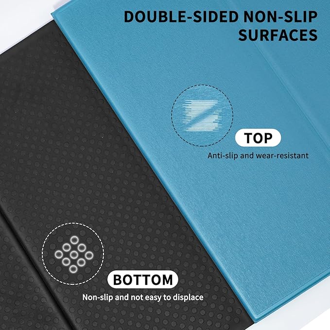 8mm Extra Thick & Large Foldable Yoga & Fitness Mat(74" x 31.5" x 0.32"), Double-Sided Non Slip & Lightweight Pilates Mat, Thick Wide Exercise Mats for Woman Man Kids, Portable Workout Mats for Travel, Studio or Home Use - Bloomnest