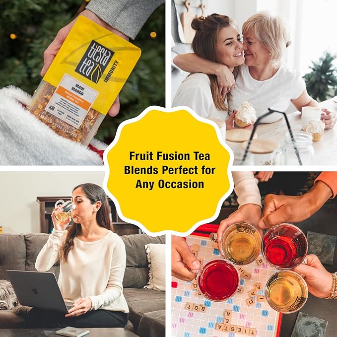 Tiesta Tea Maui Mango, Loose Leaf, Mango Pineapple Herbal Tea, Premium Non-Caffeinated Fruit Blend, Makes Hot or Iced & Brews Up to 25 Cups, 2.2 Ounce Resealable Pouch - Bloomnest
