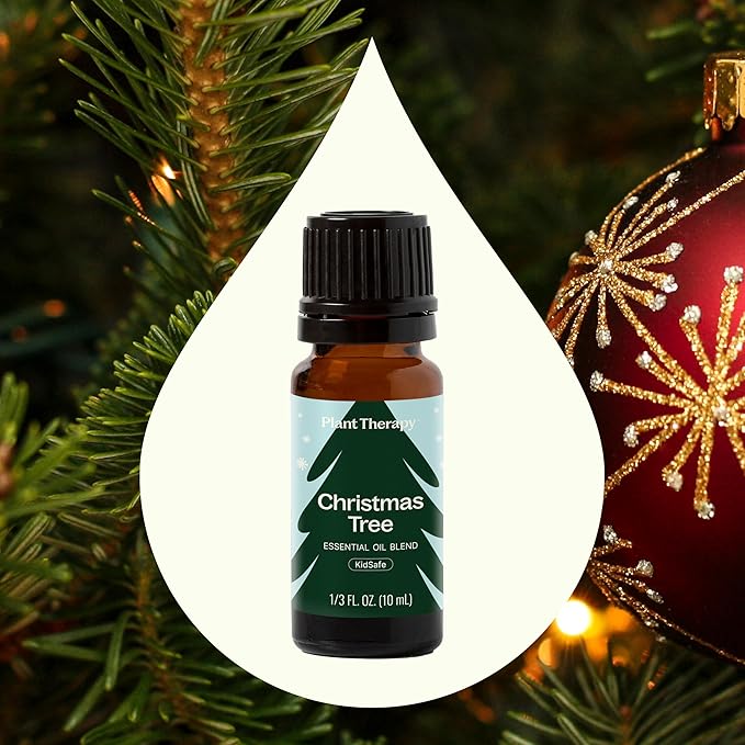 Plant Therapy Christmas Tree Holiday Essential Oil Blend 10 mL (1/3 oz) Crisp & Refreshing, Traditional Holiday Scent, Supports a Healthy Respiratory System - Bloomnest