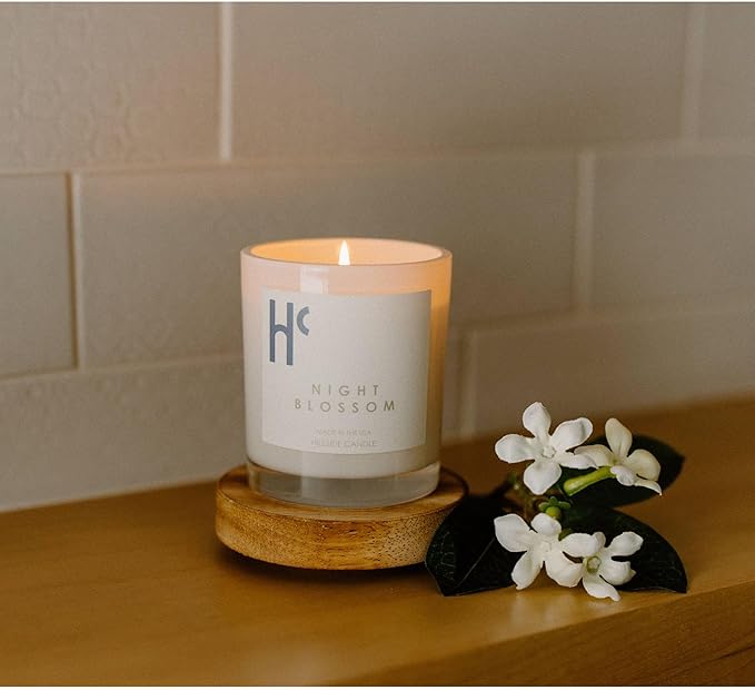 White Santal Single Wick Soy Candles, Luxury Scented Candles for Home - Up to 60 Hour Burn Time, Cruelty-Free Soy Wax Blend - Lily of The Valley Fragrance, Notes of Wood & Musk (9 oz) - Bloomnest