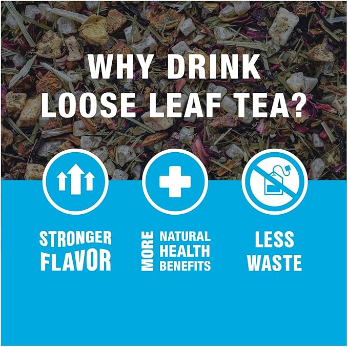 Tiesta Tea - Strawberry Kiwi Herbal Tea, Loose Leaf, Strawberry Hibiscus Kiwi Fruit Tea, Premium Caffeine-Free Herbal Blend, Make Hot or Iced & Up to 200 Cups, 16 oz Resealable Bulk Pouch - Bloomnest