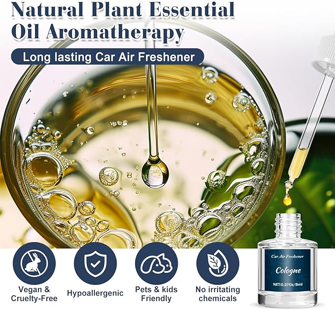 Premium Car Air Freshener, 6 Pack Deep Luxury Scent Essential Oil Diffuser, Long Lasting Fragrance Interior Decor Unisex,Hanging Aroma Diffuser Executive Business Car Accessories Mens Gifts - Bloomnest