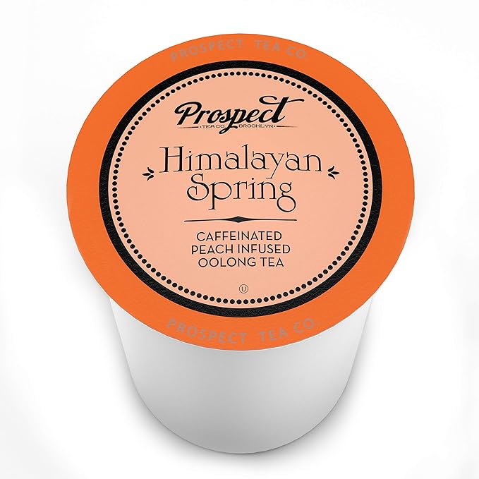 Prospect Tea Co. Himalayan Spring Peach Infused Oolong Tea Pods Compatible with K Cup Brewers Including 2.0, 40 Count - Bloomnest