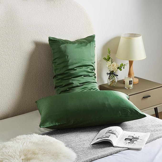 Silk Body Pillow Cover Pillow Pillowcase Soft Body Pillow Cover Pillow Case Mulberry Silk Pillowcase for Sleep(Green,20"X 54",1pc) - Bloomnest