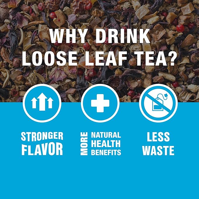 Tiesta Tea - Ginger Sweet Peach, Loose Leaf, Spicy Peach Herbal Tea, Tranquility Non-Caffeinated Blend, Bulk Hibiscus Leaves with Cane Sugar, Brews Up to 50 Cups, 6 Ounce Refillable Tin - Bloomnest