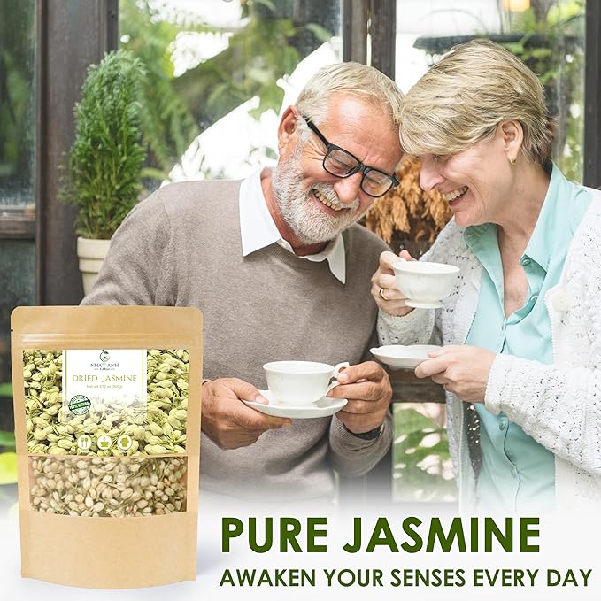 Nhat Anh Farm - Dried Jasmine Flowers - Pure Jasmine Buds 3.5oz(100g) Natural & Pure - Dried Jasmine Flowers Sugar/Caffeine/Gluten Free. Making Tea, Baking - Bloomnest