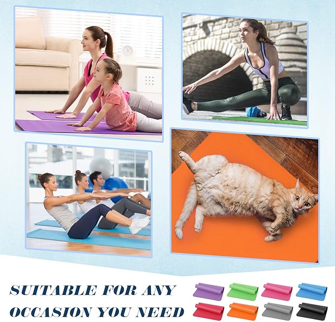 Nuanchu 16 Pack 68" x 24" x 4 mm Yoga Mats Bulk Gym Bundle Thick Eva for Kids and Adult Latex Free Exercise with Non Slip Texture for Outdoor Yoga, Workout or Pilates - Bloomnest