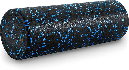 ProsourceFit High Density Foam Rollers 12 - inches Long, Firm Full Body Athletic Massage Tool for Back Stretching, Yoga, Pilates, Post Workout Muscle Recuperation, Black/Blue - Bloomnest