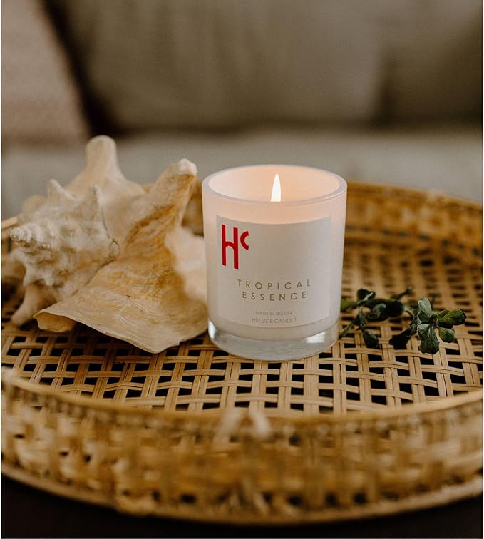 Tropical Essence Single Wick Soy Candles, Luxury Scented Candles for Home - Up to 60 Hour Burn Time, Cruelty-Free Soy Wax Blend - Floral Fragrance, Notes of Coconut & Citrus (9 oz) - Bloomnest