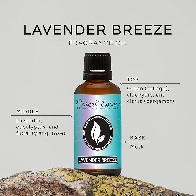 Eternal Essence Oils Lavender Breeze 30ml Premium Fragrance Oil - for Candle, Soap Making, Aromatherapy, Diffusers, Home Care, & Humidifiers EternalEssenceOils