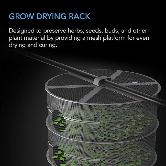 AC Infinity Herb Drying Rack, 8-Layer Hanging Mesh Net for Plants, Seeds, and Buds, 24" Diameter Fit in Grow Tents Closets Hydroponics - Bloomnest