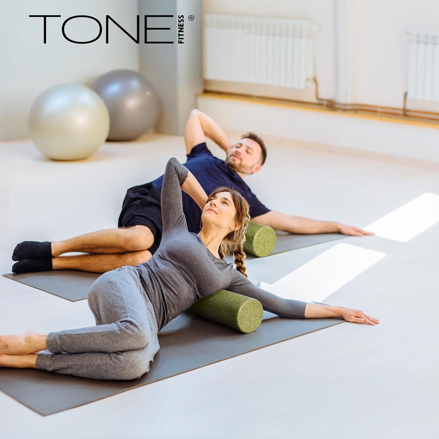 Tone Fitness High Density EPP Foam Exercise Foam Roller for Yoga, Pilates, Stretching, Massage, and Recovery | Multiple Sizes and Colors