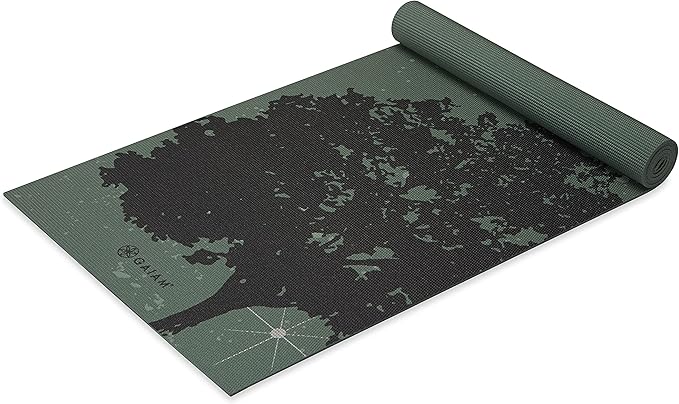 Gaiam Yoga Mat - Premium 6mm Print Extra Thick Non Slip Exercise & Fitness Mat for All Types of Yoga, Pilates & Floor Workouts (68"L x 24"W x 6mm Thick) - Bloomnest
