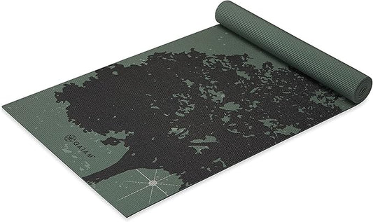 Gaiam Yoga Mat - Premium 6mm Print Extra Thick Non Slip Exercise & Fitness Mat for All Types of Yoga, Pilates & Floor Workouts (68"L x 24"W x 6mm Thick) - Bloomnest