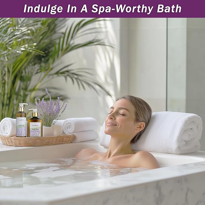 Spa Baskets For Women - Luxury Bath Set With Lavender & Tea Tree Oil - Spa Kit Includes Wash, Bubble Bath, Lotion, Bath Salts, Body Scrub, Hand Cream, Shower Puff, Bathbombs, Soap and Towel - Bloomnest