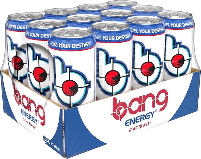 Bang Energy Star Blast, Sugar-Free Energy Drink, 16 Ounce (Pack of 12) - Bloomnest