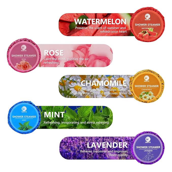 40 PCS Shower Steamers Aromatherapy for Women or Men, 10 Scent Shower Bomb Organic with Natural Essential Oil Relaxation, Self Care Valentine's Day Gifts Birthday Gifts for Her Him Adults - Bloomnest