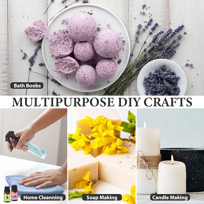 Essential Oil Set - Perfect for Diffuser, Massage, Soap, Candle, Bath Bombs Making, 60x10ml(0.33fl.oz) - Bloomnest