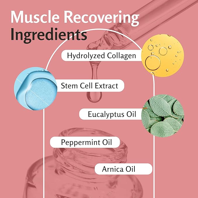 M3 Naturals Arnica Sore Muscle Massage Oil with Collagen, Stem Cells, and Menthol, Anti-Cellulite Therapy for Full Body, Fast-Absorbing Multipurpose Treatment