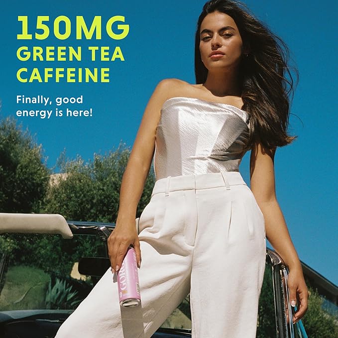 GORGIE Sugar Free Natural Energy Drinks, Wild Berry (12 Pack) - Healthy Energy Drinks - Natural Coffee Replacement with Green Tea Caffeine and Biotin - 150mg Caffeine, Vegan, & Low Calorie - Bloomnest