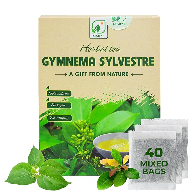 NMPT Dried Gymnema Sylvestre Leaf Tea, Celastrus Hindsii, 100% Hand Pick, Organic Herbal Tea, 40 Count, Freeze Drying, Gluten Free, Dairy Free, No Sugar Added, Energy Boost & Health Support - Bloomnest