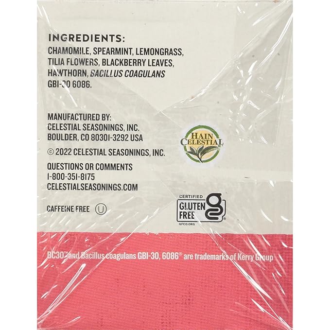 Celestial Seasonings Sleepytime Wellness Tea Plus Probiotics, Caffeine Free, 18 Tea Bags Box (Pack of 2) - Bloomnest