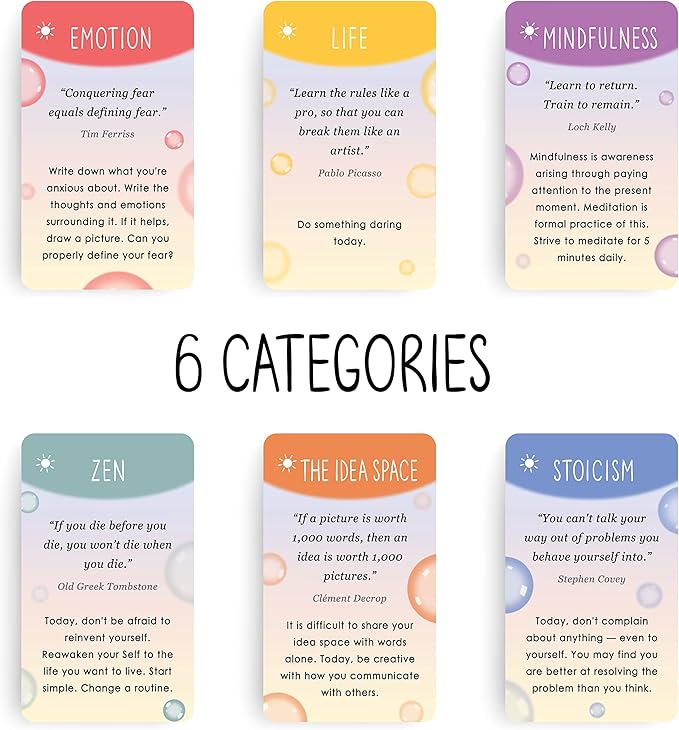BEST 100 Mindful Prompts for Self Care & Stress Relief | Cards to Reduce Anxiety & Increase Relaxation | Perfect Mindfulness Gift | Beyond Positive Affirmations | Meditations For Kids, Teens, & Adults - Bloomnest