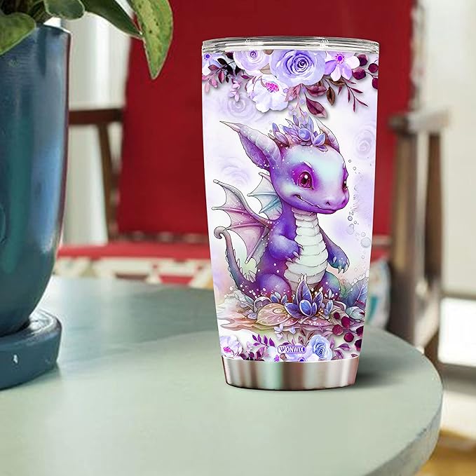 Personalized Dragon Tumbler Customized Name Dragons Mug Gifts For Women Men Girls Custom Coffee Cups Water Bottle 20oz Valentine Birthday Christmas Insulated Stainless Steel Cup With Lid - Bloomnest