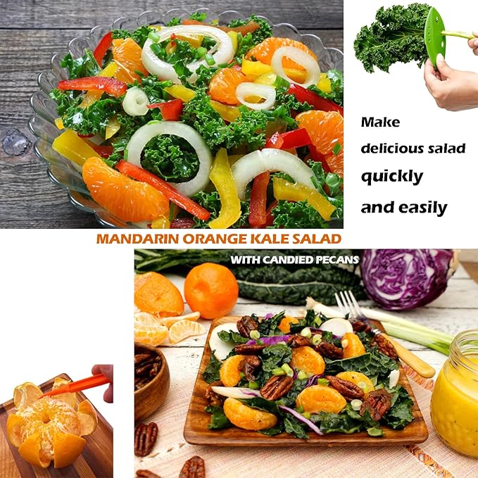 Herb Stripper and Orange Peeler Tool, Herb Stripper Tool for LooseLeaf Kale Chard Collard Greens, Citrus Peeler for Oranges Kiwi Banana Fruit Cutter Opener Slicer, Kitchen Gadgets - Bloomnest