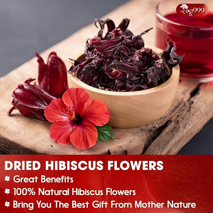 TOG999, Premium Hibiscus Flowers 16oz | Dried Petals | Naturally Caffeine-Free Herbal Tea | Vibrant Color & Tart Floral Flavor | Non-GMO, Gluten-Free, Vegan | Perfect for Tea, Beverages, and Crafts - Bloomnest