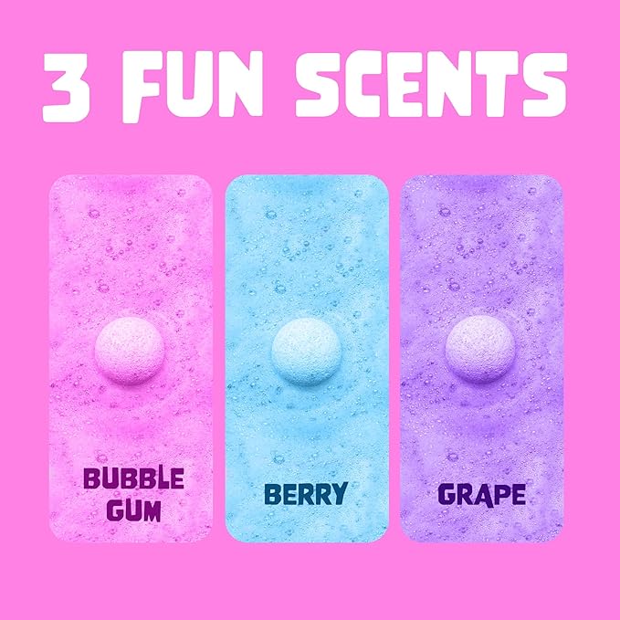 Unicorn Bath Bombs for Girls with Surprise Toys Inside (6 Pack) - Large Bubble Bomb for Kids, Gentle and Safe, Made in USA, Fizzies, Fruity Scents, Won't Stain Tub - Ideal Gift by Two Sisters - Bloomnest