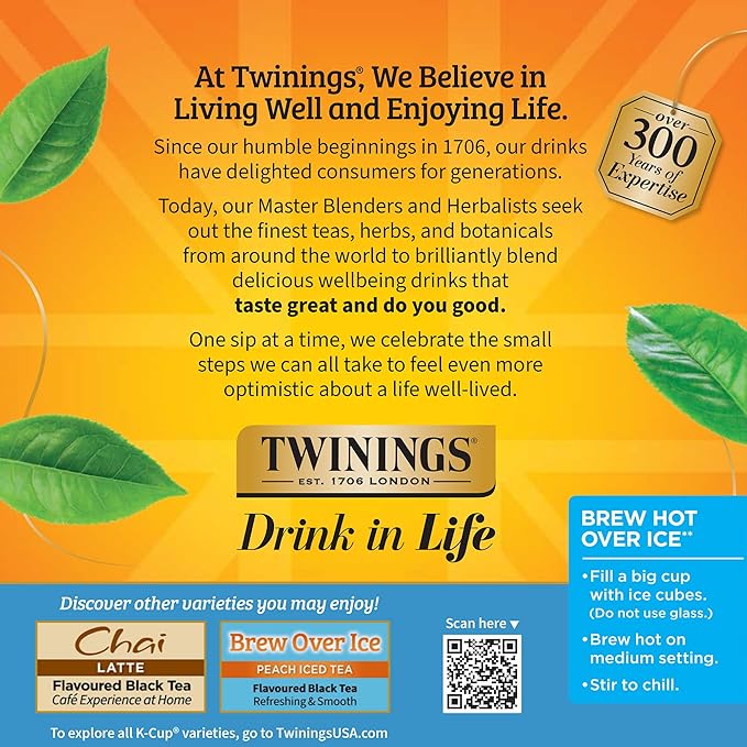 Twinings Brew Over Ice Unsweetened Black Iced Tea 72 K-Cup Pods for Keurig, 12 Count (Pack of 6), Caffeinated - Bloomnest