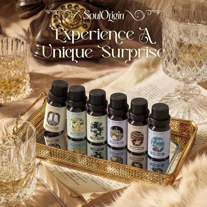 Hotel Fragrance Oils Set, Essential Oil Gift Set for Diffuser, Hotel Scent Diffuser Oil, Diffuser Scents Oil for Home, White Tea, Jasmine Mint, Sandalwood, Luxury Night, Seaside, Myway - Bloomnest