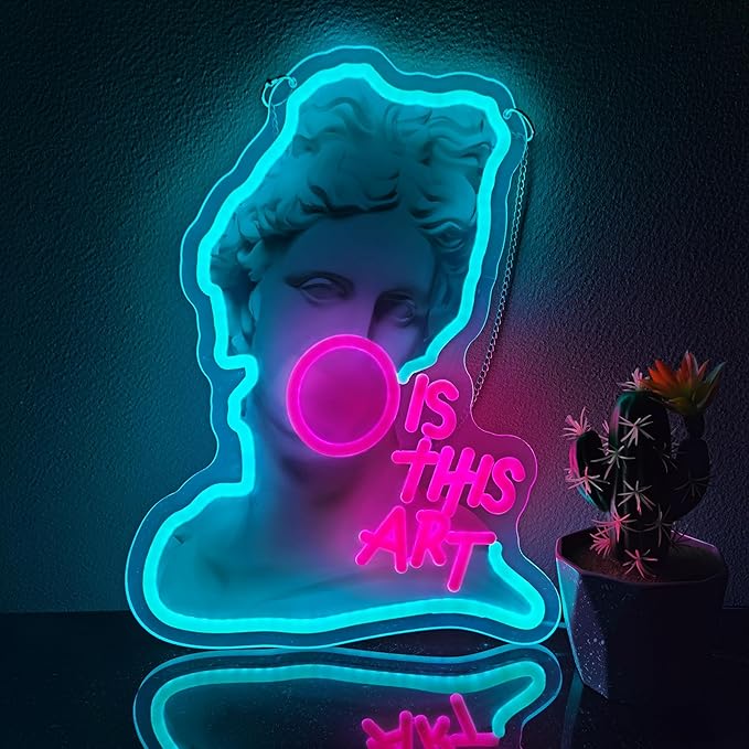 IS THIS ART Neon Sign,Innovative Integral Forming Process,With Dimmable Switch For All Holiday Party and Home Decoration - Bloomnest