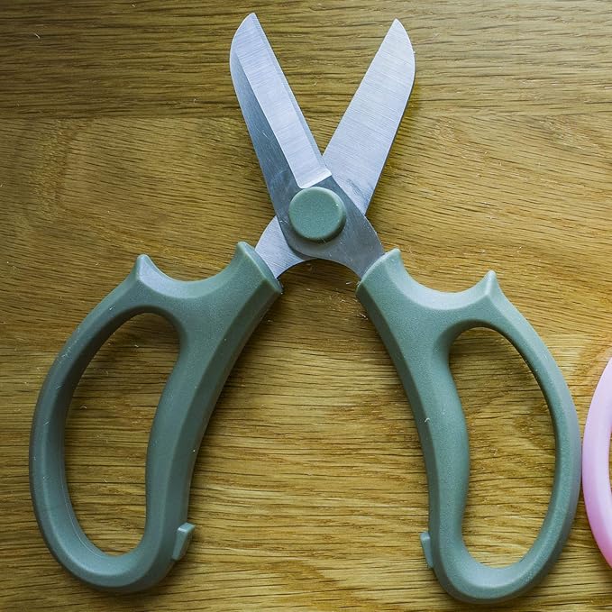 Leize Flower Scissors, Premium Thickened Stainless Steel Floral Shears, Strong Pruner for Flowers, Branches and Leaves (Grey Green) - Bloomnest