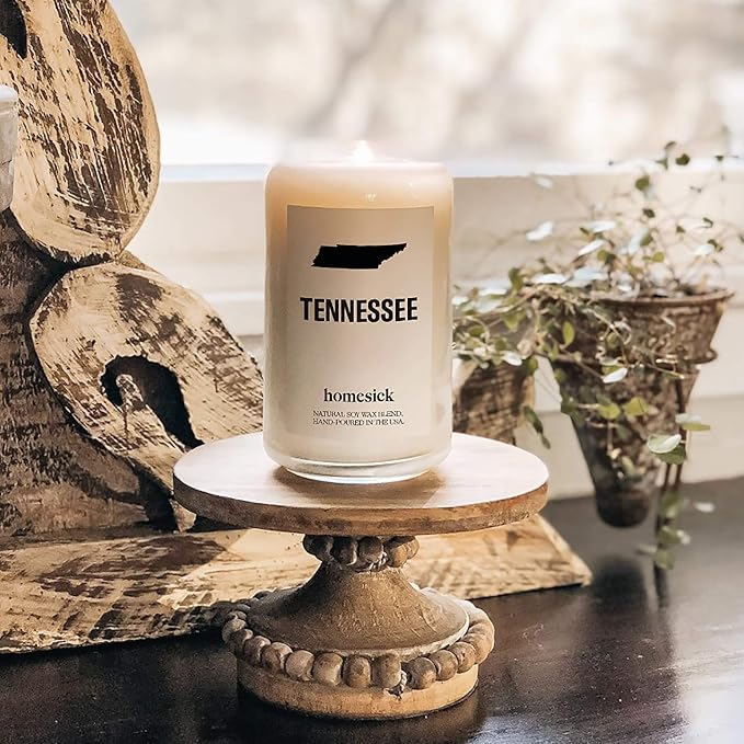 Homesick Scented Candles for Home (Tennessee) - 13.75 oz Long-Lasting Soy Wax Jar Candle for Women & Men for All Occasions, 60-80 Hours Burn Time - Notes of Patchouli, Sandalwood & Tonka Bean - Bloomnest