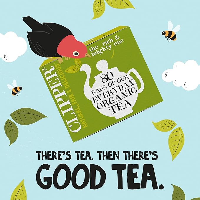 Clipper Tea Organic Fairtrade Everyday - USDA Organic, Non-GMO, Fair Trade, Sustainable Caffeinated British Tea, 4 Pack, 320 Unbleached Tea Bags - New Foil Free 100% recyclable packaging - Bloomnest