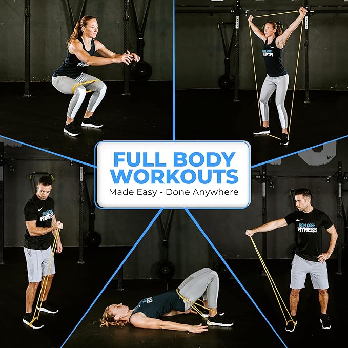 Pull Up Assistance Resistance Bands - Long Loop Power Bands for Men and Women - Strength Power Flexibility Training at Home & Gym - Ebooks & Workout Chart Included by Iron Core Fitness - Bloomnest