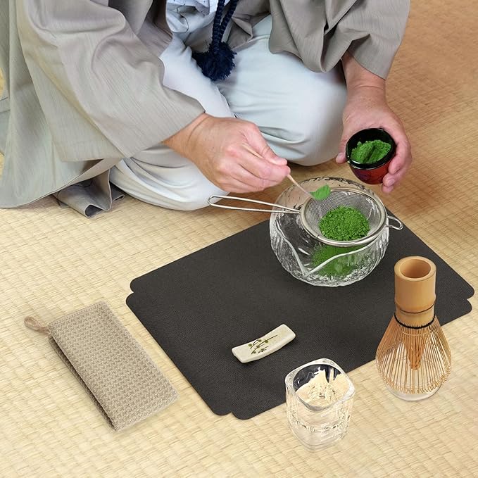 10-Pcs Matcha Whisk Set Kit, Whisk and Bowl with Spout & Measuring Spoon & Cup, Japanese Matcha Tea Making Tools, Transparent Textured Glass - Bloomnest