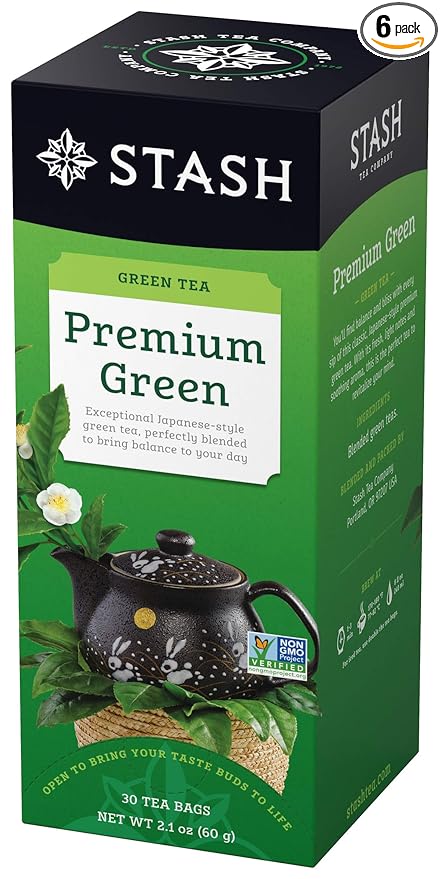 Stash Tea Premium Green Tea, 6 Boxes of 30 Tea Bags Each (180 Tea Bags Total) - Bloomnest