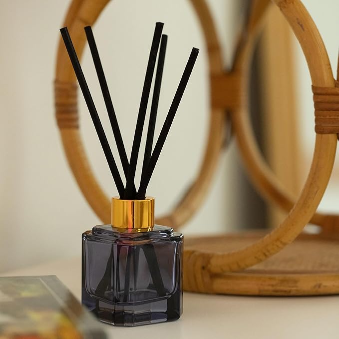 Paddywax Botanica Scented Oil Diffuser with Reeds in Reusable Blue Glass Bottle, Tubed Gift Box, Includes Diffuser Sticks, Long-Lasting Fragrance, Reusable & Upcyclable, Sea Salt & Amber, 2.8 fl oz PaddywaxCandles