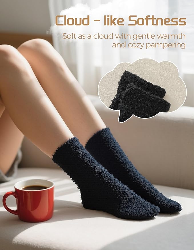 TEHOOK Warm & Cozy Valentines Gifts for Women, Fluffy Fuzzy Plush Sleeping Slipper Socks - Soft Warm Fabric - Bloomnest