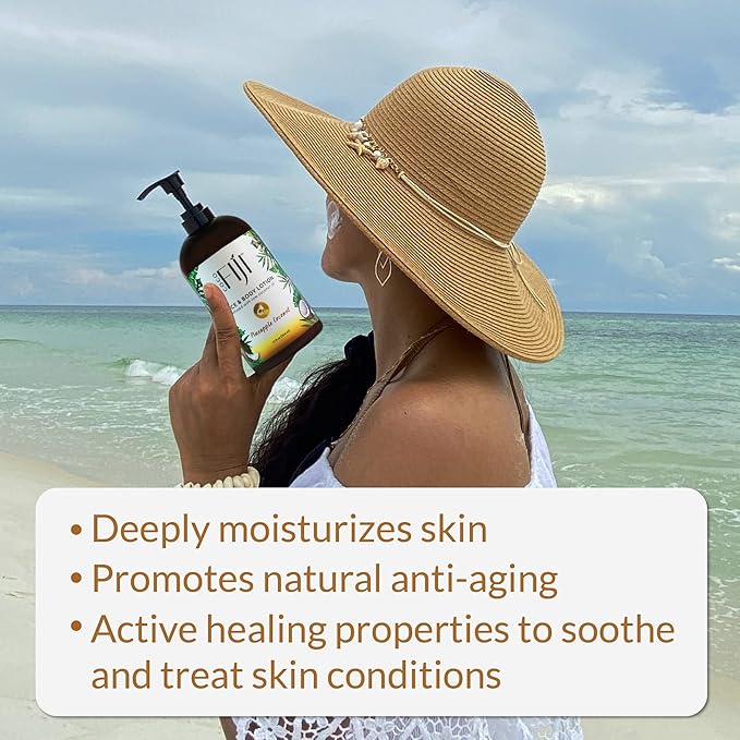 Coco Fiji Face & Body Lotion Infused With Coconut Oil | Lotion for Dry Skin | Moisturizer Face Cream & Massage Lotion for Women & Men | Pineapple Coconut 12 oz, Pack of 1 - Bloomnest