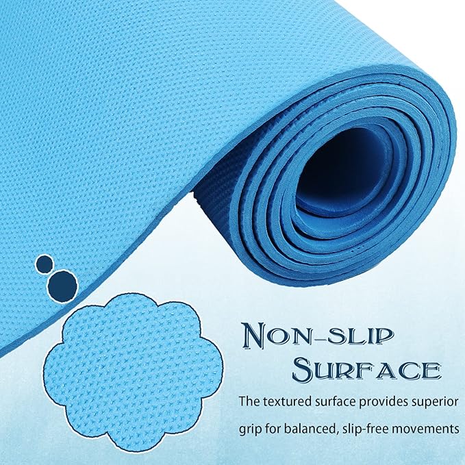 10 Pack Yoga Mats Bulk, 68'' x 24'' x 4mm Thick Yoga Mats for Kids and Adult Gym Mats Bundle Latex Free Exercise Mats with Non Slip Texture for Outdoor Yoga, Pilates or Workout - Bloomnest