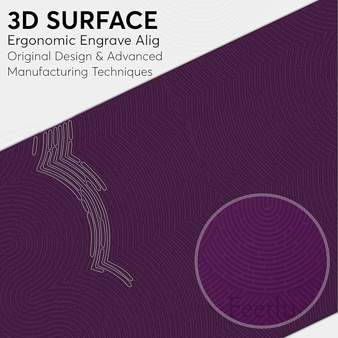 Extra Thick 12mm Exercise Mat – Non-Slip, Joint-Friendly & Cushioned Fitness Mat for Yoga, Pilates & Floor Workouts – Durable, Supportive & Includes Feetlu Classic Strap