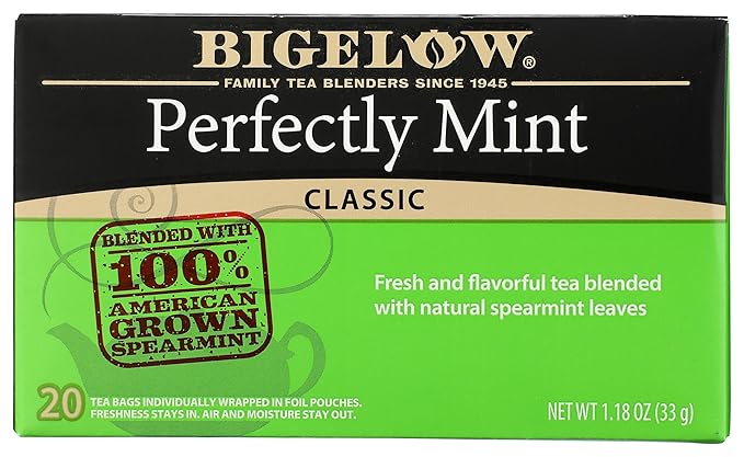 Bigelow Tea Perfectly Mint Black Tea, Caffeinated, 20 Total Tea Bags - Bloomnest
