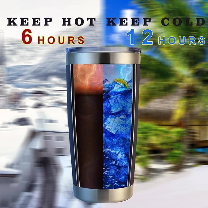20oz insulted tumblers stainless steel cup Tumbler Bulk with push Lid, and metal straw powder coated coffee cup for cold and hot drinking (12, black) - Bloomnest