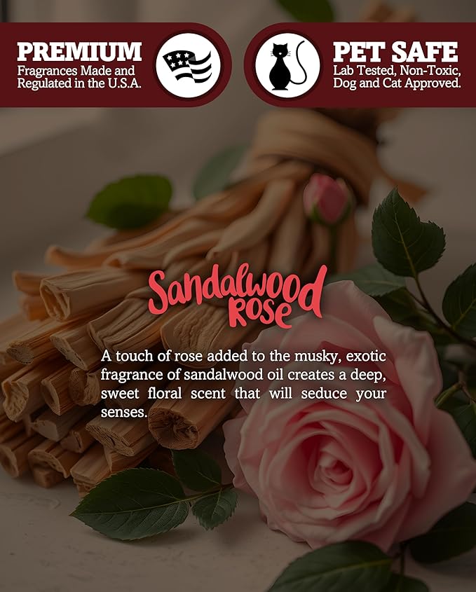 Shortie's Candle Company Sandalwood Rose Wax Melts Multi Pack - Formula 117-2 Highly Scented 3 Oz. Bars (6 Oz. Total) - Made with Natural Oils - Incense & Earth Air Freshener Cubes Collection ShortiesCandleCompany