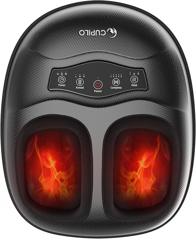 FSA Eligible Foot Massager with Heat - Kneading Feet Massager for Plantar Fasciitis,Neuropathy,Shiatsu Foot Massager with Compression,Gifts for Women Men